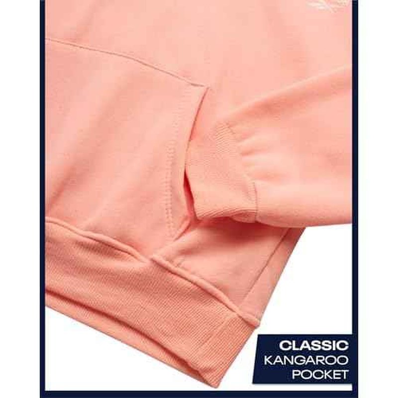 Reebok Girls Sweatsuit Set - 2 Piece Soft Long Sleeve Hoodie Sweatshirt and Sweatpants for Girls - Athletic Sweatsuit, Size 8, Peach
