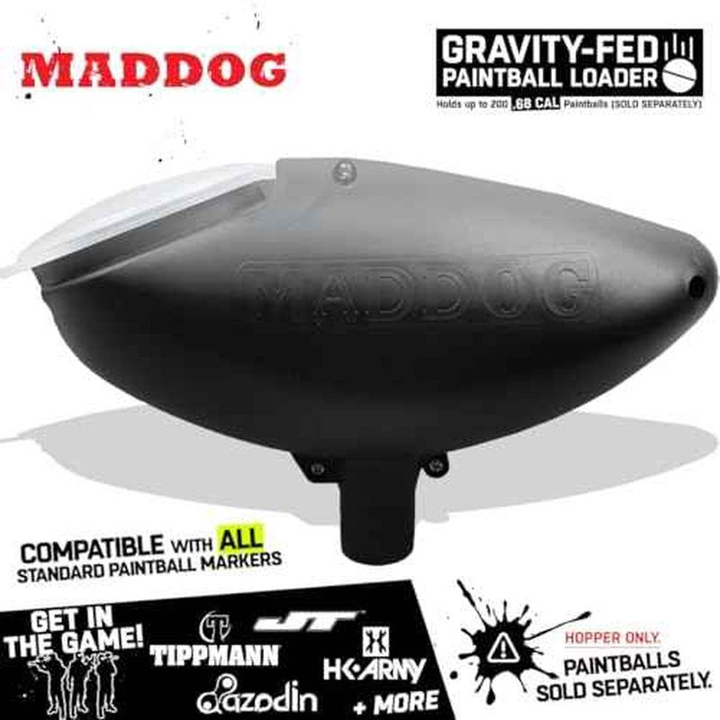 Maddog 200 Round Paintball Loader ? .68 Cal Gravity-Fed Hopper | Universal Paintball Marker Accessory