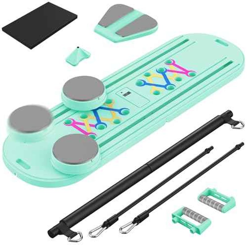 Pilates Board, Newest 7-in-1 Multi-Purpose Portable Pilates Reformer Machine for Home, Foldable at Home Pilates Kit, Pilates Board for Home Workout Fitness Exercise,Abs