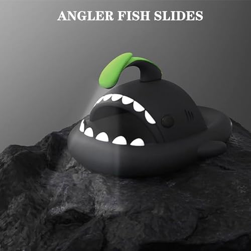 Jfxgjuv Sharklas Polares Sharky Chanclas Originales Angler Fish Slides Glow in the Dark Cloud Shark Slides Thick Sole Non Slip Open Toe Shark Slippers for Women Men (Red,7.5-8 Women/5.5-6 Men)