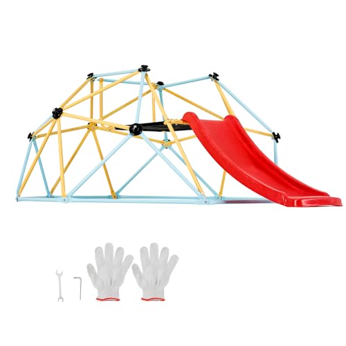 VEVOR Climbing Dome, Jungle Gym Supports 600LBS and Easy Assembly, 6FT Geometric Dome Climber Play Center for Kids 3 to 9 Years Old, with Climbing Grip, Outdoor and Indoor Play Equipment for Kids