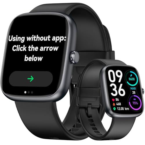 Black Senior-Friendly Pedometer Watch - Step Counter No App Needed