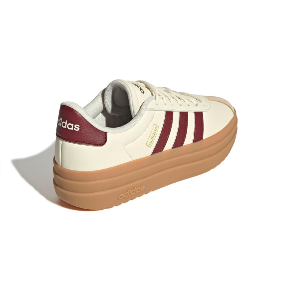 adidas Women's VL Court Bold, Off White/Shadow Red/Crystal Sand, 5