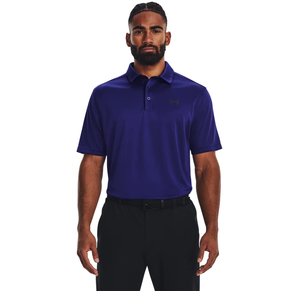 Under Armour Men's Tech Golf Polo, (468) Sonar Blue / / Black, Medium Tall