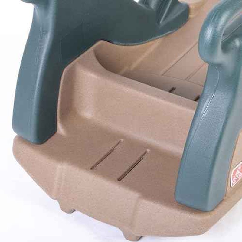 Step2 Snow Runner, Kids Ride On Toy & Outdoor Snow Sled & Toboggan, Fits 2 Riders, Made of Durable Plastic, Max Weight 120 lbs., for Toddlers 3-6 Years Old, Tan & Green