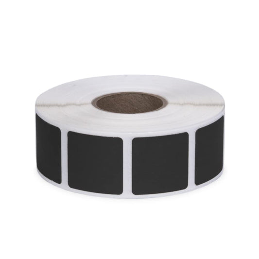 Roll of 1000 7/8" Square Target Pasters (Black, 1000 Pasters)