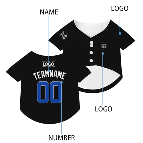 Custom Dog Baseball Jersey, Personalized Pet Clothing, Soft Elastic Dog Cat Tank Top, Small Medium Large Dog Clothes