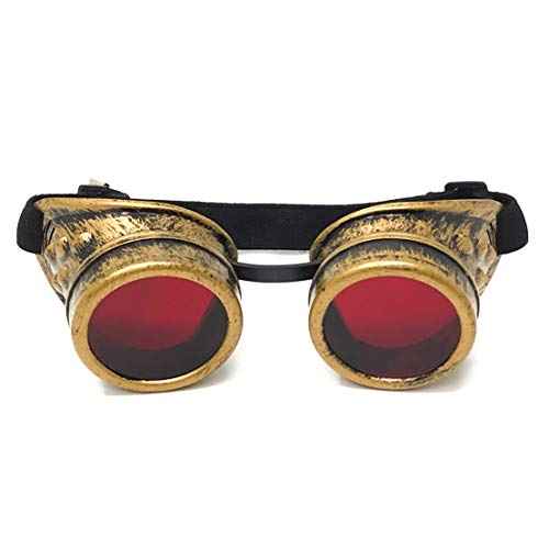 Steampunk Victorian Goggles Rave Glasses in Vintage Gold, Costume Accessory