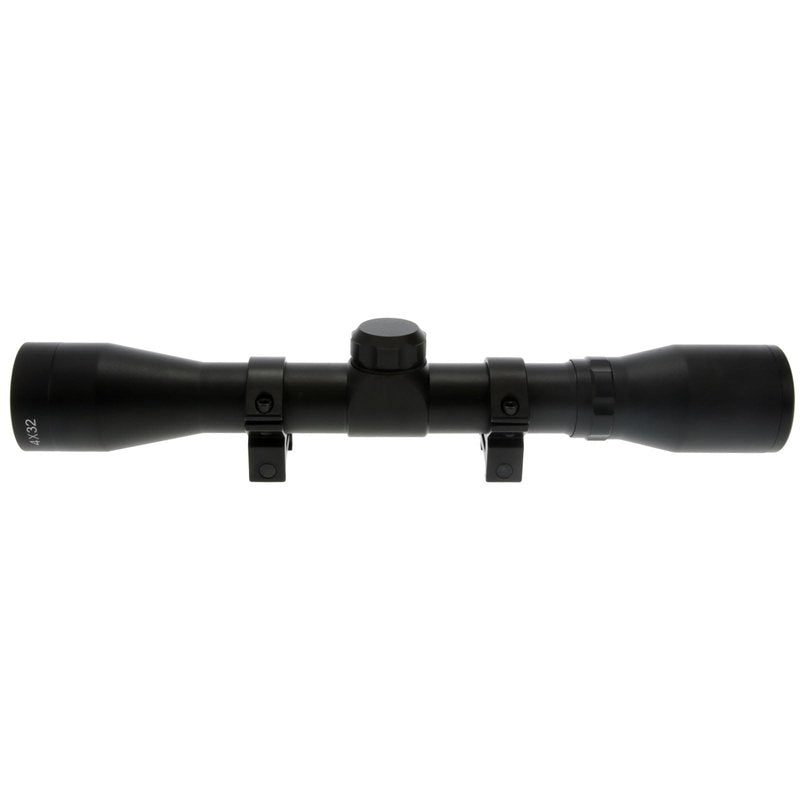TRUGLO BUCKLINE Tactical Hunting Shooting Durable Waterproof Fogproof 1" Aluminum Tube Riflescope with Weaver-Style Mount Rings & Elastic Lens Covers Included, 4 x 32mm, Duplex Reticle