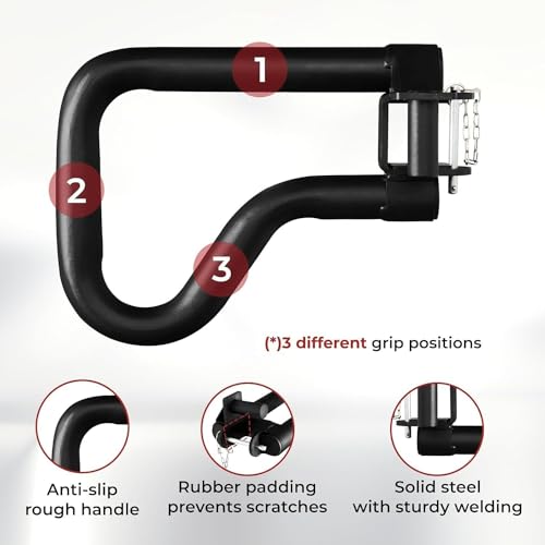 Yes4All Set Attachments for Power Cages 2"x2" Tube with 1" Hole including J-hooks, Multi Grip Dip Bars, Weight Plate Holders, T-Bar Row Platform