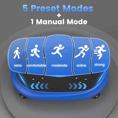 Vibration Plate Exercise Machine, Vibrating Fitness Platform for Lymphatic Drainage, Full Body Shaker Workout Equipment, Bluetooth Music Shaping Vibrate Plate, Board Sport for Home Exercise Gym, Blue