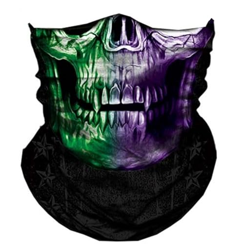 Scarves Bandanas Skull Face Tube Headband, Gaiter Head Wrap Balaclava Magic Scarf Motorcycle Multi Function Headwear