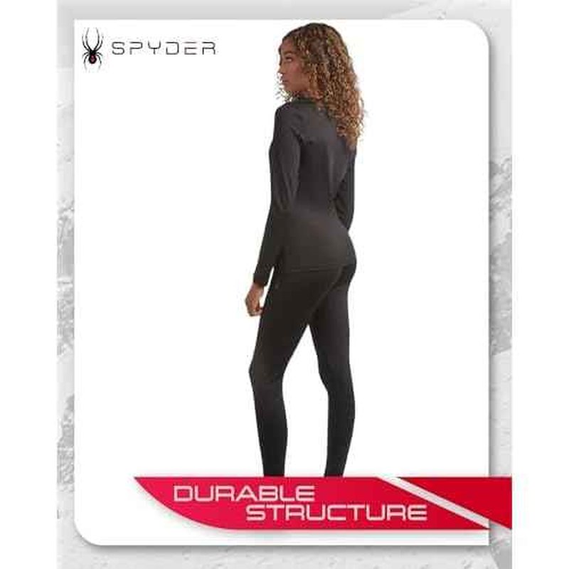 Spyder Womens Thermal Underwear Set - 2 Piece Moisture Wicking Insulated Long Johns Fleece Lined Top & Leggings for Women