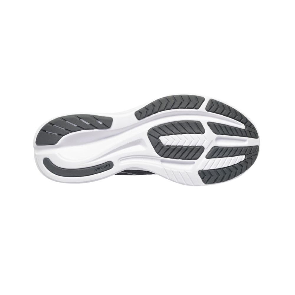 Saucony Men's Ride 15 Sneaker, Black/White, 10
