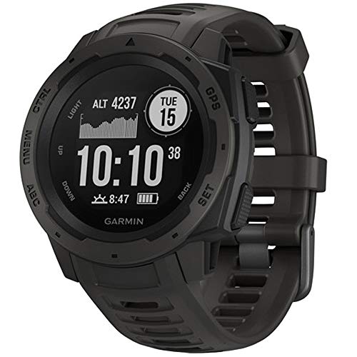 Garmin Instinct, Rugged Outdoor Watch with GPS, Features Glonass and Galileo, Heart Rate Monitoring and 3-Axis Compass, Graphite