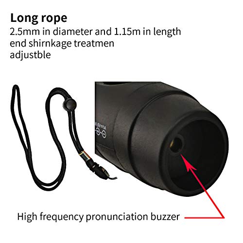 ZHT Electronic Whistles for Referees with USB Charging, 3 Tone High Volume Emergency Whistle for Coaches Teacher, Outdoor Safety Whistles with Lanyard- Black Color