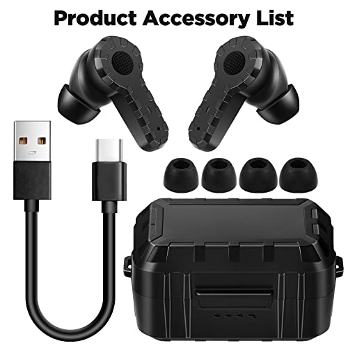 ARM NEXT Electronic Wireless Sound Suppression Ear Hearing Protection NRR 27dB Earplug with Rechargeable Case, in-Ear Gun Sound Amplification Safety Earmor for Shooting, Hunting and Range