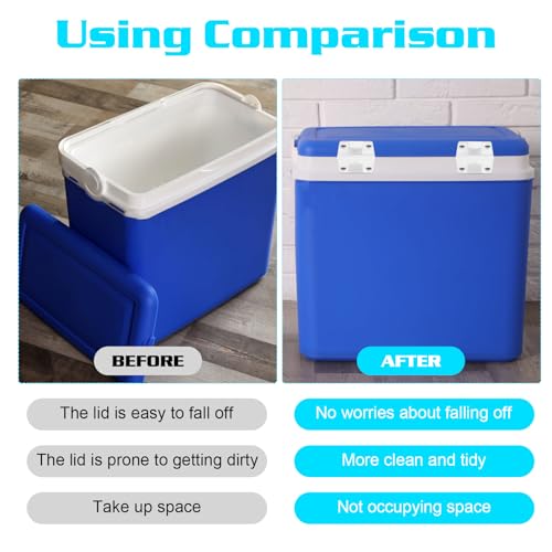 Coleman Cooler Hinges Replacement with Screws, Durable ABS Plastic Hinges & Stainless Steel Screws, Fits Coleman, Rubbermaid Ice Chest Cooler Parts, Camping Cooler Accessories, 2 Pack