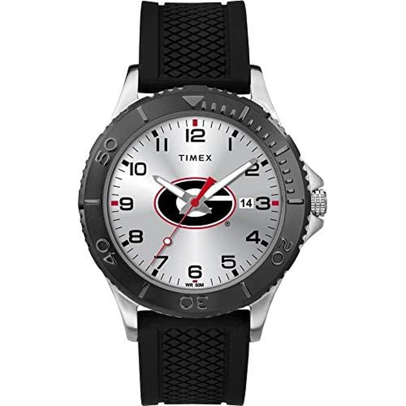 Timex Tribute Men's Collegiate Gamer 42mm Watch ? Georgia Bulldogs with Black Silicone Strap