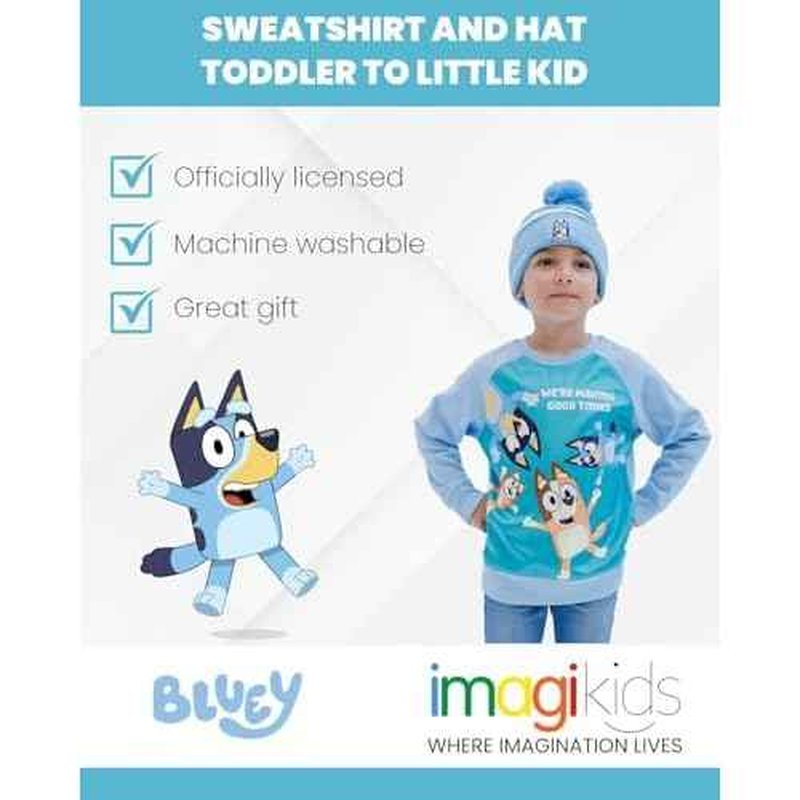 Bluey Bingo Fleece Sweatshirt and Hat Toddler to Little Kid