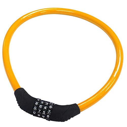 Sanwo Security Bike Lock 4 Digit Resettable Combination Cable Lock for Bicycle, 2 Feet x 1/2 Inch