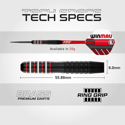 Winmau Darts - Masters Pro Premium Bristle Dartboard Set - Includes Dart Board, Darts, Flights, Shafts and Oche Strip - Professional Steel Tip Darts & Dart Board for Adults