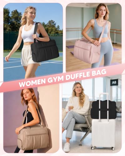 Pink Smasrob Gym Bag with Shoe Compartment & Wet Pocket - Lightweight Travel Duffel