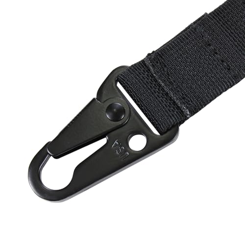 Tactical Gear Clip Clash Hook Hanging Carabiner T-Mount MOLLE Webbing Battle Belt Clip Metal Key Holder Vest Accessories (Black Clash Hook(1pack))