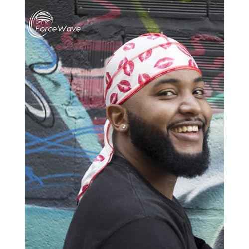 ForceWave Durag for Men Designer for Waves Silky Durag Du rag with Designed Pattern
