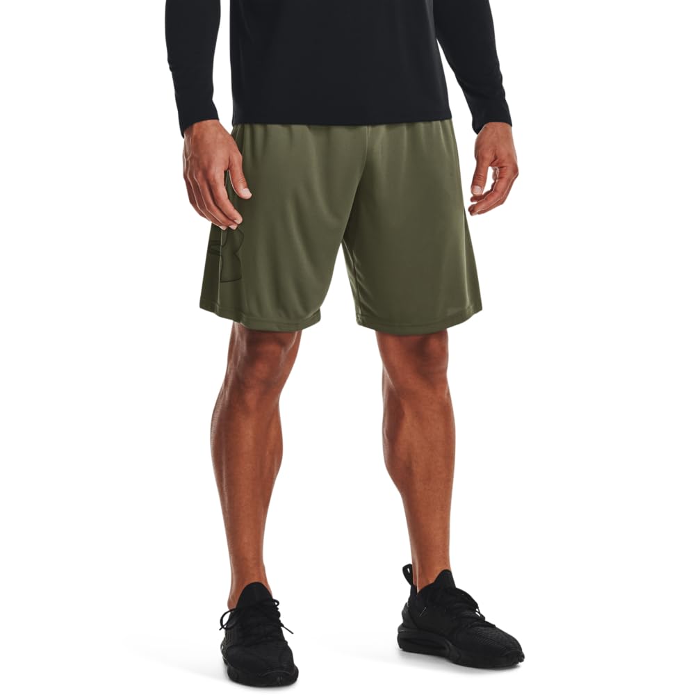 Under Armour Men's Tech Graphic 10" Shorts, (390) Marine OD Green / / Black, 4X-Large