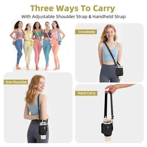 All Day Quencher Carry All for Stanley 40/30 oz Tumbler, Crossbody Bag with Phone Holder & Strap, Water Bottle Carrier Bag