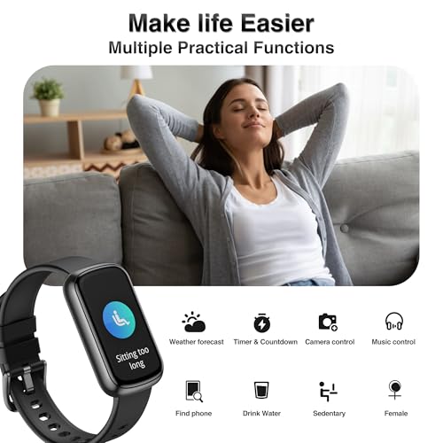 Health Fitness Tracker, Smart Watch with 24/7 Heart Rate Blood Pressure Blood Oxygen Monitor, Sleep Tracker, Calories & Step Tracker, IP68 Waterproof Activity Trackers for Android&iPhone Women Men