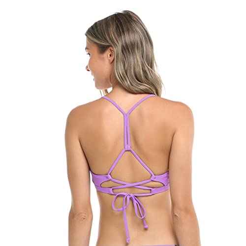 Body Glove Women's Standard Smoothies Ruth Solid Fixed Triangle Bikini Top with Adjustable Tie Back Detail