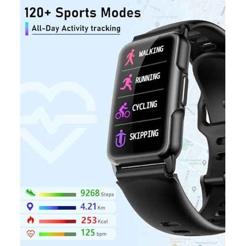 Smart Watch Fitness Tracker with 24/7 Heart Rate, Blood Oxygen Blood Pressure Monitor Sleep Tracker 120 Sports Modes Activity Trackers Step Calorie Counter IP68 Waterproof for Andriod iPhone Women Men