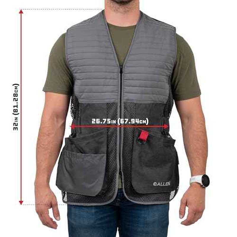 Allen Company Men's Competitor Shooting Vest ? Mesh Vest with Moveable Shoulder Pad, Deep Pockets & Side Straps