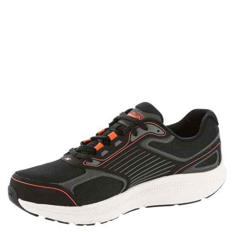 SKECHERS Men's Go Run Consistent 2.0, Black/Orange, 9 Wide