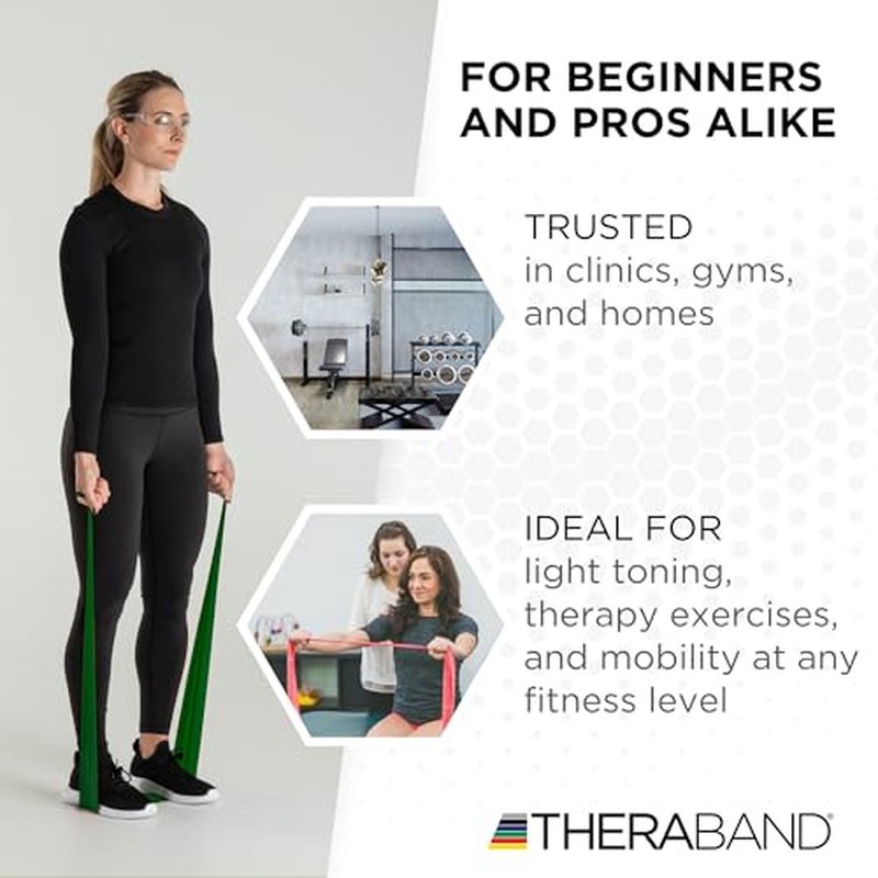 THERABAND Resistance Band, Black, Special Heavy, 50-Yard Roll, Latex Elastic Band for Exercise