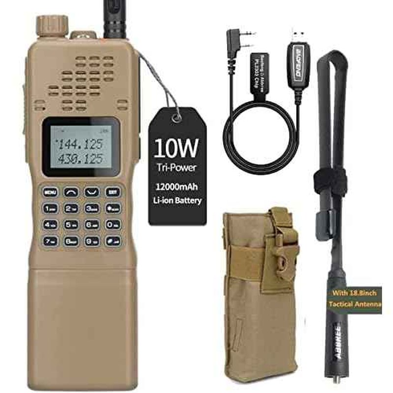 Ham Radio Baofeng AR-152 10W High Power Two Way Radio for Adults,Long Range 12000mAh Rechargeable walkie Talkie with Tactical Antenna and Programming Cable Full Set