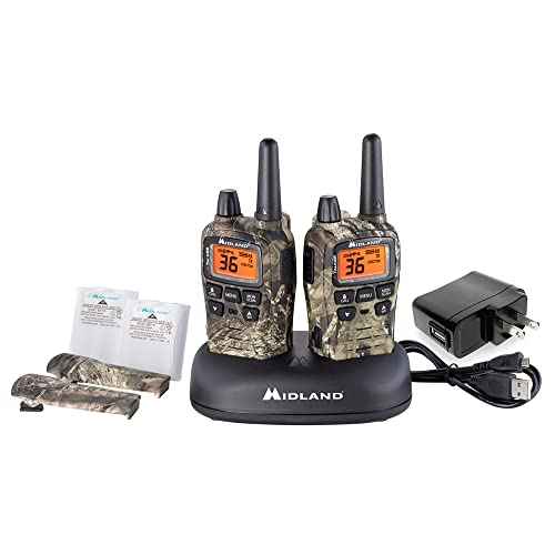 Midland¢ç - T75VP3 - 36 Channel FRS Two-Way Radio - Long Range Walkie Talkie, 121 Privacy Codes, & NOAA Weather Scan + Alert - Mossy Oak Camo - Set of 2