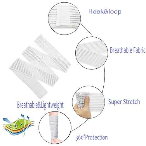 Elastic Lower Leg Calf Compression Support Bandage Sleeve Wrap for Women and Man, Shin Splint Guard for Football Runner, Basketball, Volleyball, Calf Pain Relief, Adjustable Plus Size (White)