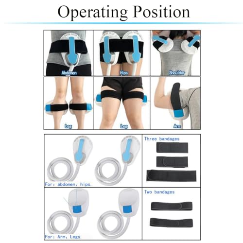 Youenge 4 Handles Body Shaping Machine for Abdomen Buttock Upper Arm Thigh Muscle Strengthen (Black, 4 Handles with Trolley)