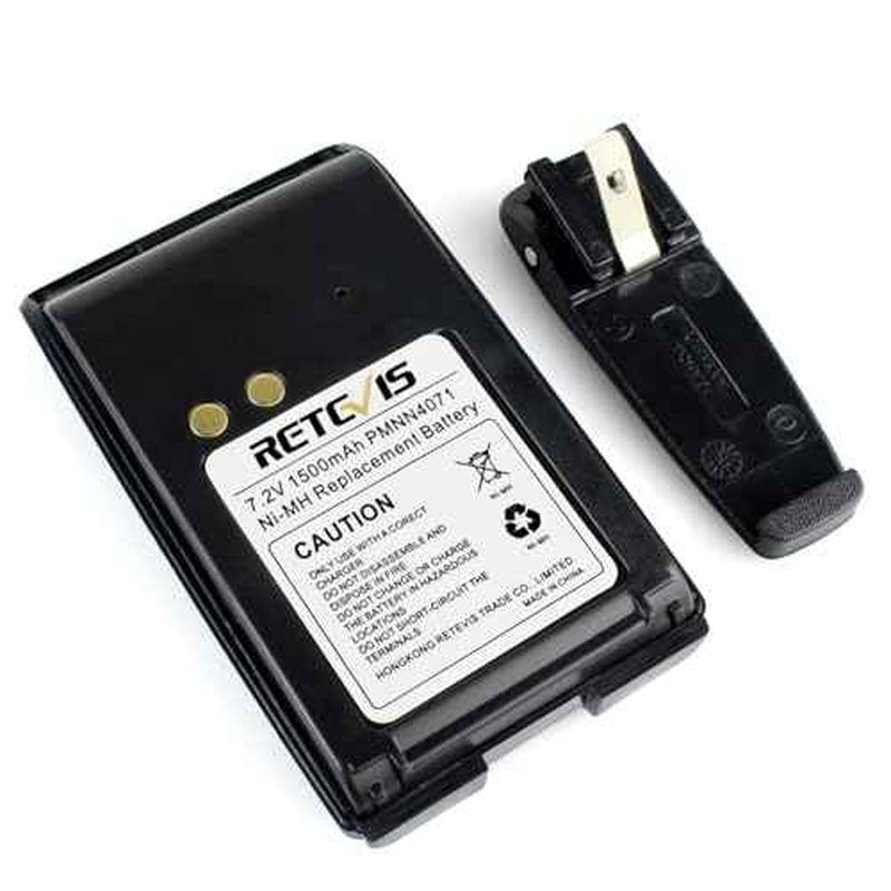 Retevis 7.2V Ni-MH Rechargeable Battery, Compatible with Motorola Radios Mag One BPR40 A8 PMNN4071AR PMNN4071A PMNN4071 2 Way Radio, 1500mAh Walkie Talkies Battery with Belt Clip(5-Pack)