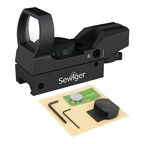 Reflex Sight, Red Dot Sight for 22LR with 4 Reticles, 1X22X33, Red/Green (Black)