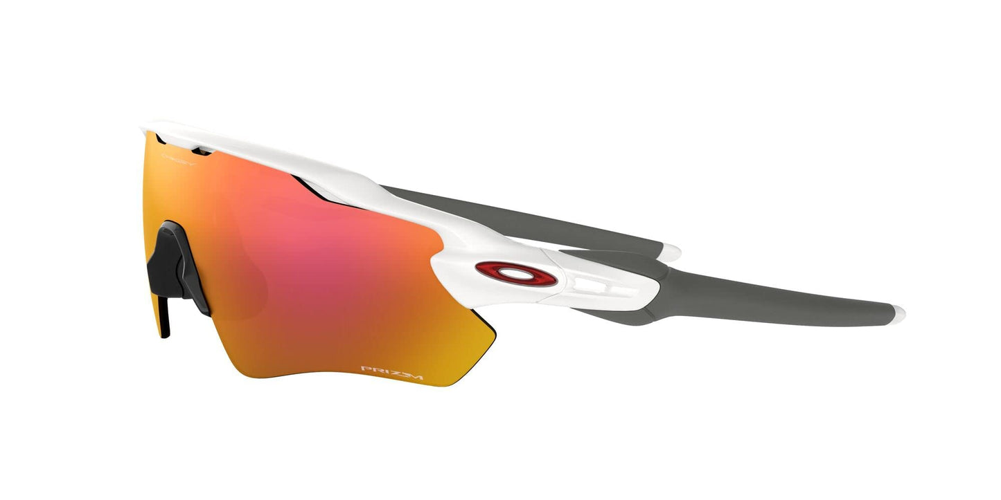 Oakley Men's OO9208 Radar EV Path Rectangular Sunglasses, Polished White Grey/Prizm Ruby, 38 mm