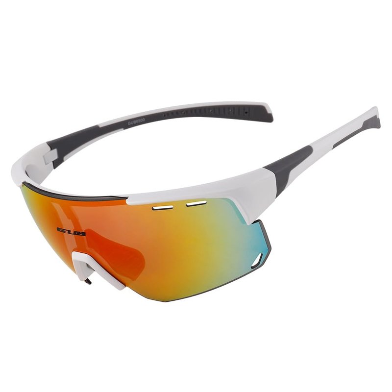 GUB 6500 Bicycle Glasses Lens Goggles UV400 Riding Glasses Bicycle Polarized Glasses Men and Women's Outdoor Sports Sunglasses (Black-White)