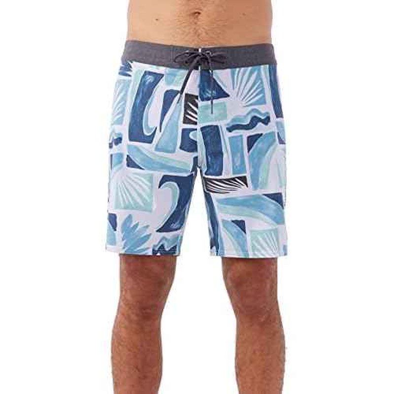 O'NEILL Men's 18 Inch Tropical Print Boardshorts - Quick Dry Swim Trunks for Men with Fabric and Pockets