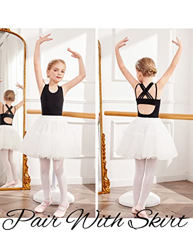 Arshiner Girls Ballet Leotards Toddler Dance Gymnastic Outfits Crisscross Straps Sleeveless Tank Dancewear,Black,5-6 Years