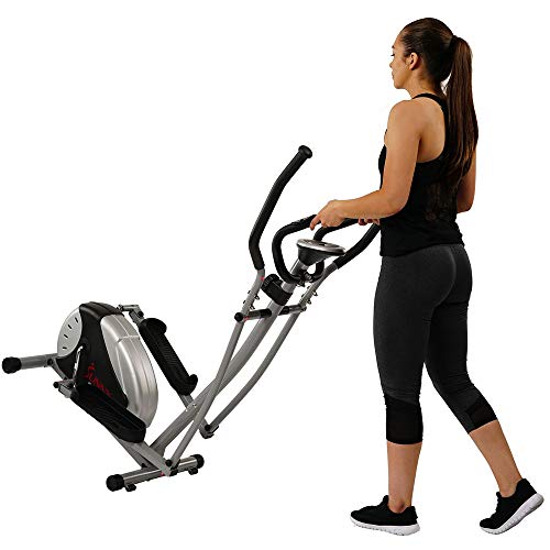 Sunny Health & Fitness Legacy Stepping Elliptical Machine, Total Body Cross Trainer with Hyper-Quiet Magnetic Belt Drive, Low Impact Exercise Equipment SF-E905