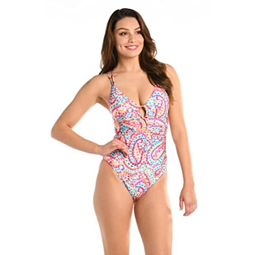 La Blanca Women's Underwire Lace Up One Piece Swimsuit