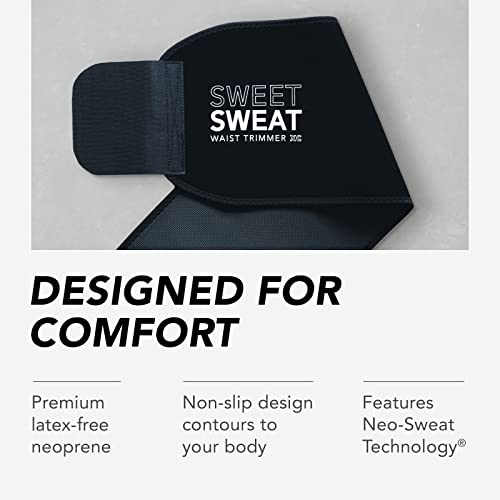 Sweet Sweat Waist Trimmer 'Xtra-Coverage' Belt | Premium Waist Trainer with More Torso Coverage for a Better Sweat! (Small)